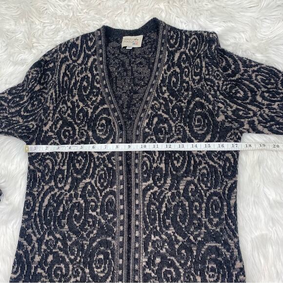 Simply Natural Women's Rose Cardigan Sweater Charcoal Size S Alpaca - Picture 6 of 6